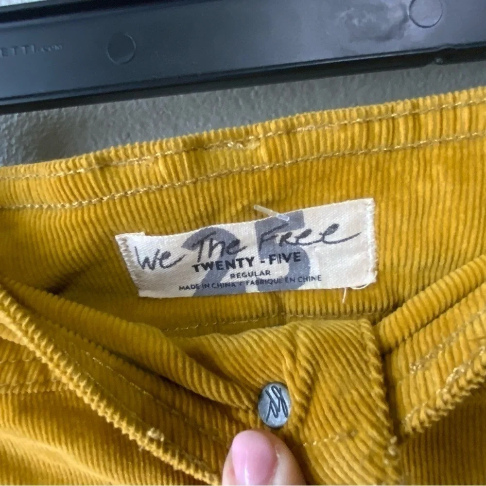 We The Free Joanie Mustard Yellow Corduroy Button Down Mini Skirt Size 25 - Picture 5 of 7